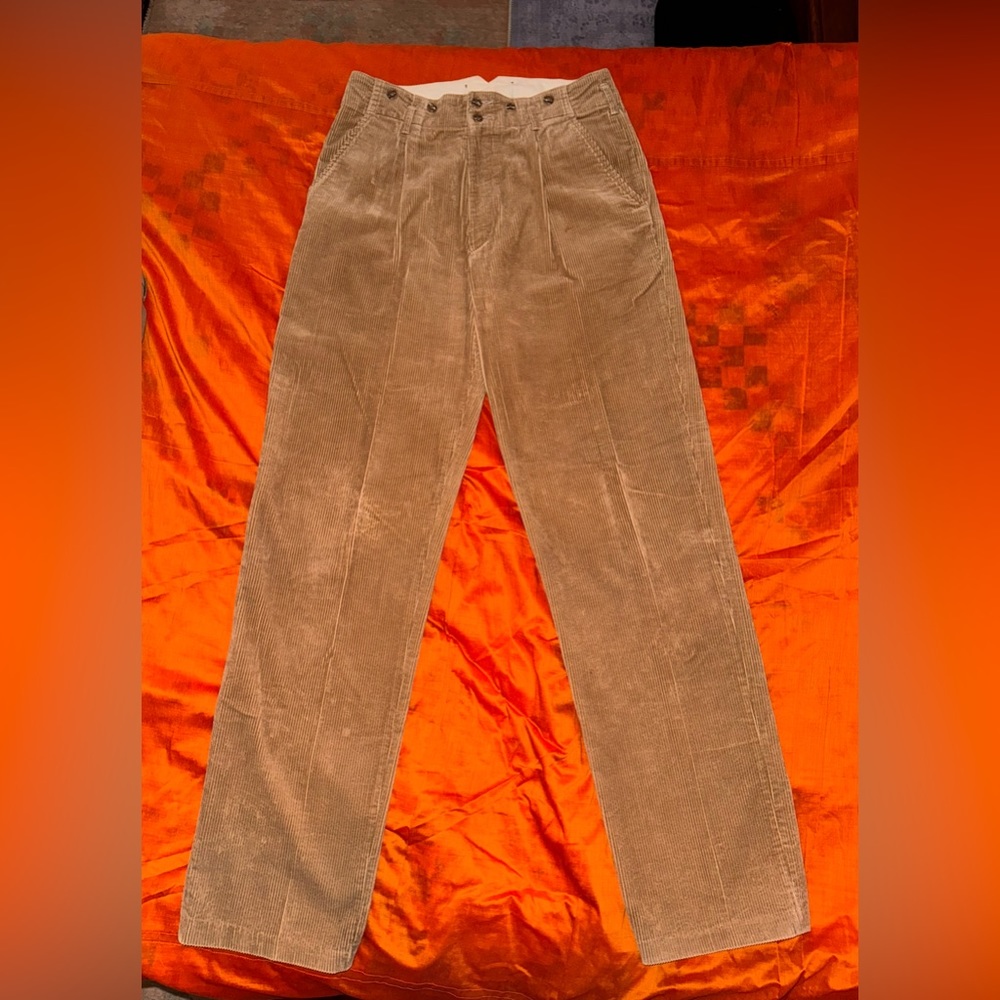Paul Smith sand colored corduroy slacks.